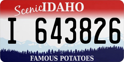 ID license plate I643826