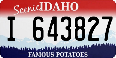ID license plate I643827