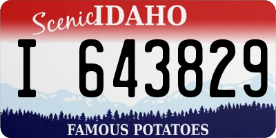 ID license plate I643829