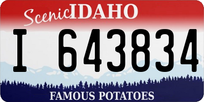 ID license plate I643834