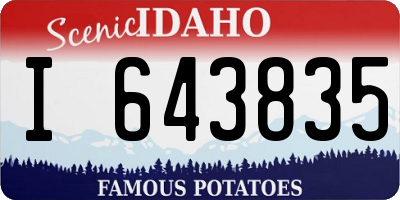 ID license plate I643835