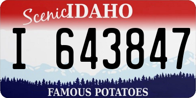 ID license plate I643847