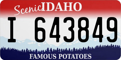 ID license plate I643849