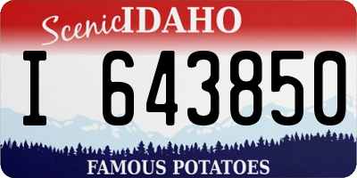ID license plate I643850