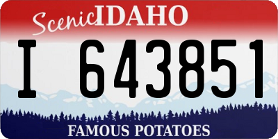 ID license plate I643851