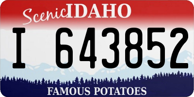 ID license plate I643852