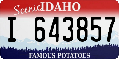 ID license plate I643857