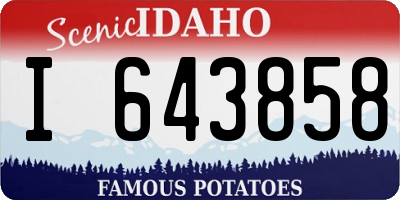 ID license plate I643858