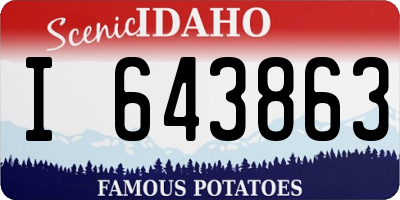 ID license plate I643863