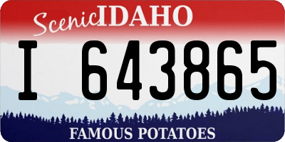 ID license plate I643865