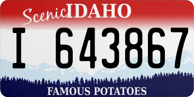 ID license plate I643867