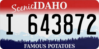 ID license plate I643872
