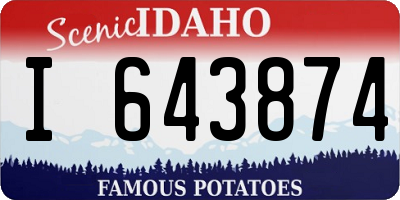 ID license plate I643874