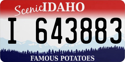 ID license plate I643883