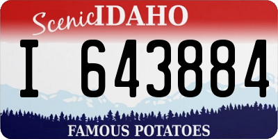 ID license plate I643884