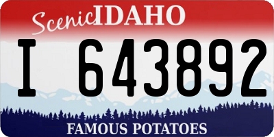 ID license plate I643892