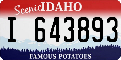 ID license plate I643893