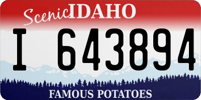 ID license plate I643894