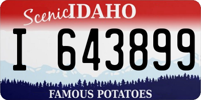 ID license plate I643899