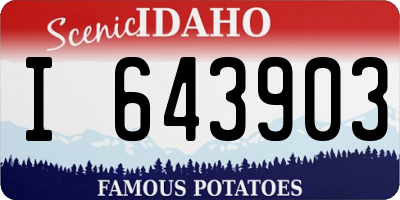 ID license plate I643903