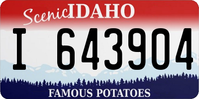 ID license plate I643904