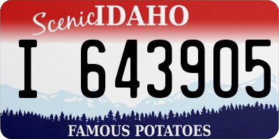 ID license plate I643905