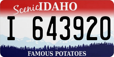 ID license plate I643920