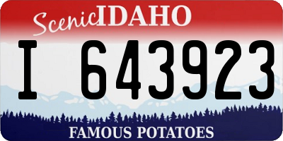 ID license plate I643923