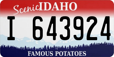 ID license plate I643924
