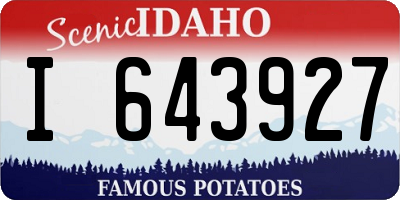 ID license plate I643927