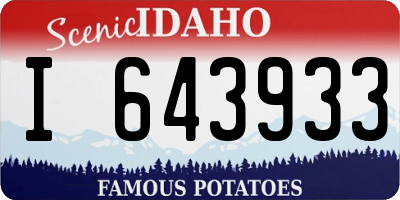 ID license plate I643933