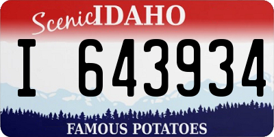 ID license plate I643934