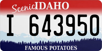 ID license plate I643950