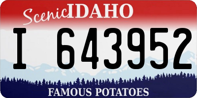 ID license plate I643952