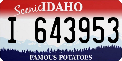 ID license plate I643953