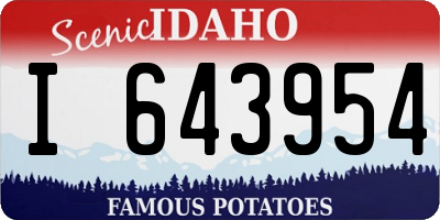 ID license plate I643954