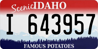 ID license plate I643957
