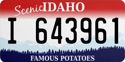 ID license plate I643961