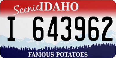 ID license plate I643962
