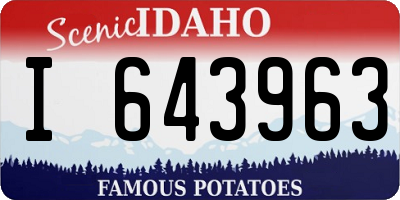 ID license plate I643963