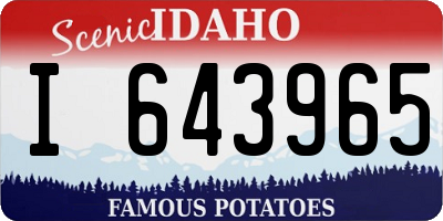 ID license plate I643965