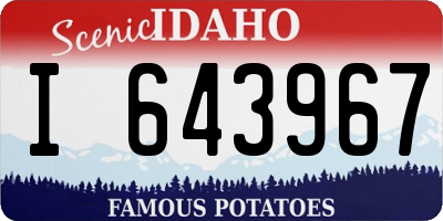 ID license plate I643967