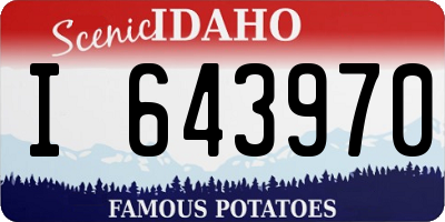 ID license plate I643970