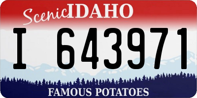 ID license plate I643971