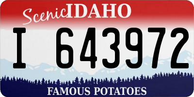 ID license plate I643972