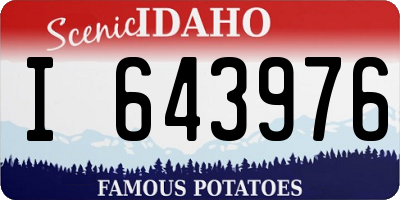 ID license plate I643976