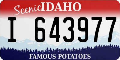 ID license plate I643977