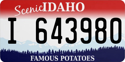 ID license plate I643980