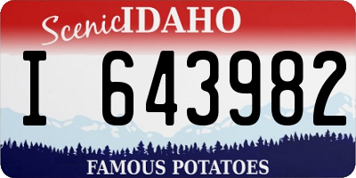 ID license plate I643982
