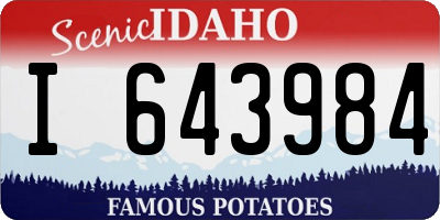 ID license plate I643984